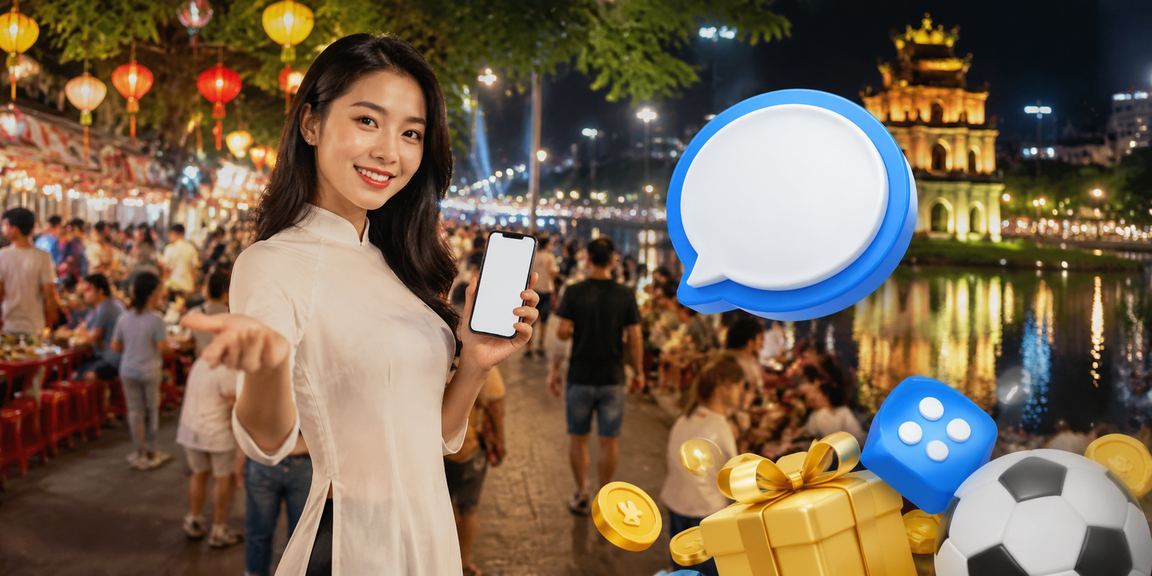 Người dùng Hà Nội tạo tài khoản mới và nhận thưởng đăng ký tại chợ đêm